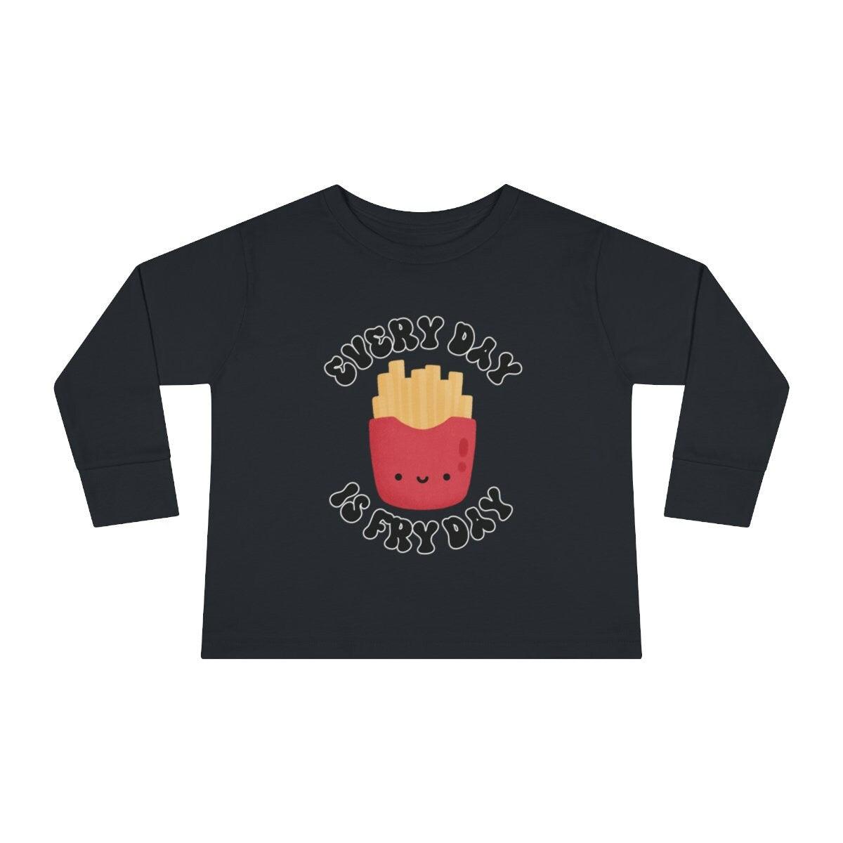 Every Day Is Fry Day Toddler Long Sleeve Shirt black