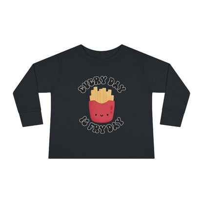 Every Day Is Fry Day Toddler Long Sleeve Shirt black