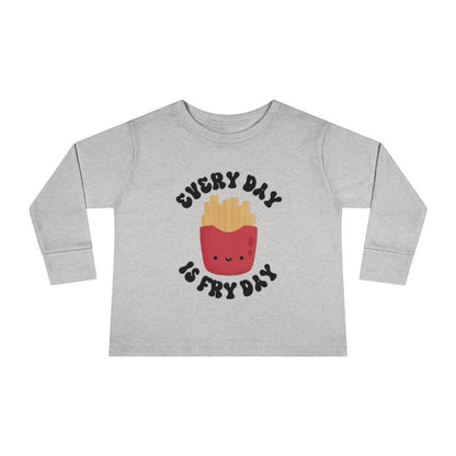 Every Day Is Fry Day Toddler Long Sleeve Shirt heather